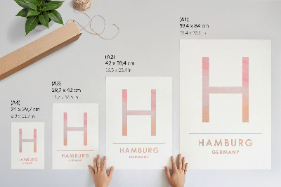 Plakat na płótnie Minimalistyczna litera H nowoczesne detale pastelowe odcienie