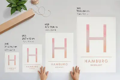Plakat na płótnie minimalistyczna litera H z nowoczesnymi detalami w pastelowych odcieniach