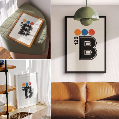 Plakat z teksturą płótna Typografia B123