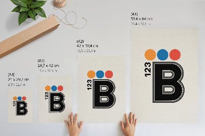 Plakat z teksturą płótna Typografia B123