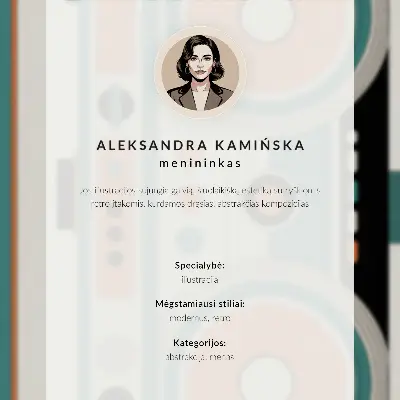 Plakat z teksturą płótna w stylu retro z wyrazistymi kształtami i kontrastami