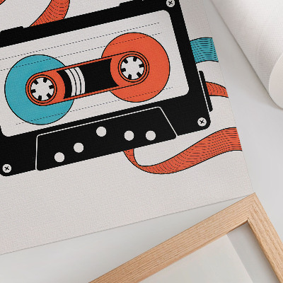 Plakat na płótnie Retro kaseta pop-artowa kolorowe nacechowanie