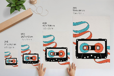 Plakat na płótnie Retro kaseta pop-artowa kolorowe nacechowanie