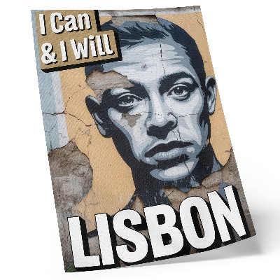Plakat z teksturą płótna Mural Lisbon