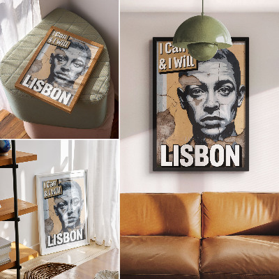 Plakat z teksturą płótna Mural Lisbon