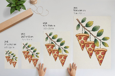Nowoczesna grafika na płótnie Pizza na gałęzi