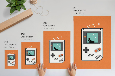 Plakat z teksturą płótna Gameboy retro