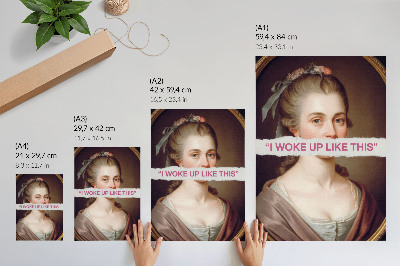 Plakat na płótnie Portret kobiety zabawa z typografią klasyczny