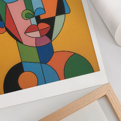Nowoczesna grafika na płótnie Geometryczny portret żywe kolory nowoczesny styl