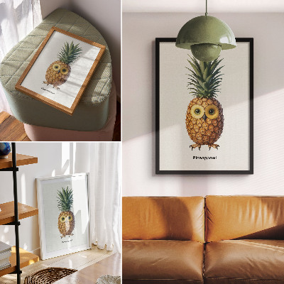 Plakat na płótnie Sowa-ananas