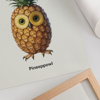 Plakat na płótnie Fantazyjne połączenie ananasa i sowy