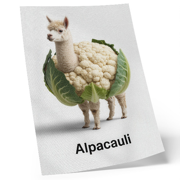 Plakat ścienny Alpaka kalafior