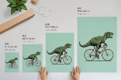 Plakat na płótnie Dinozaur na rowerze