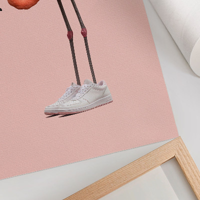 Plakat na płótnie Flaming różowy buty sportowe tło różowe