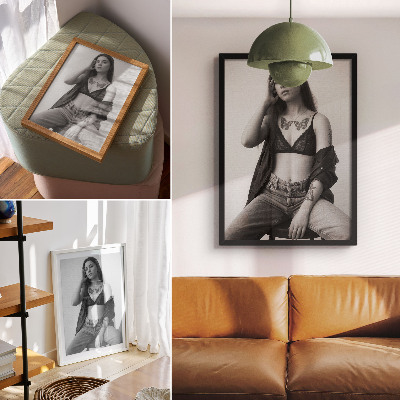 Plakat ścienny Monochromatyczny portret swoboda minimalizm