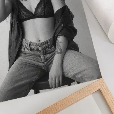 Plakat ścienny monochromatyczny portret w stylu minimalistycznym