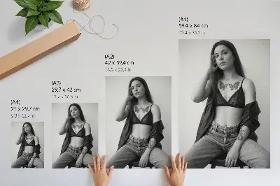 Plakat ścienny monochromatyczny portret w stylu minimalistycznym