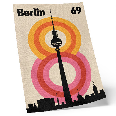 Plakat z teksturą płótna Berlin retro