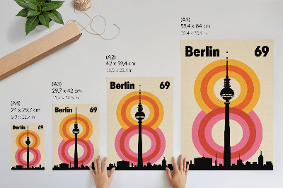 Plakat z teksturą płótna Berlin retro