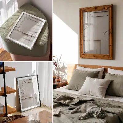 Plakat na płótnie z nowoczesną kompozycją geometrycznych kształtów w stylu eleganckim