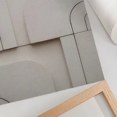 Plakat na płótnie z nowoczesną kompozycją geometrycznych kształtów w stylu eleganckim