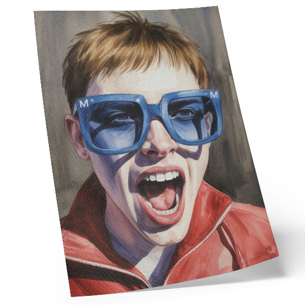 Plakat ścienny Portret osoby w okularach wyraziste kolory emocje