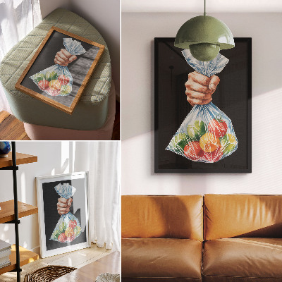 Nowoczesna grafika na płótnie Owoce w torbie