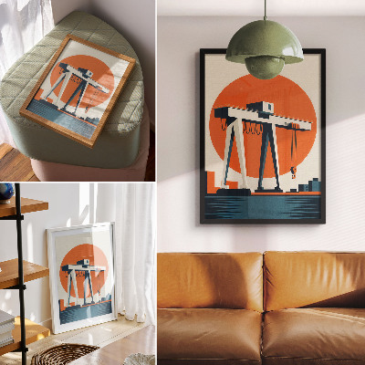 Nowoczesna grafika na płótnie Retro dźwig