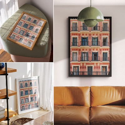 Plakat z teksturą płótna Kolorowa architektura