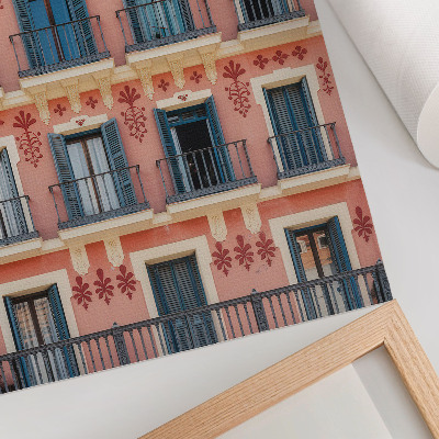 Plakat z teksturą płótna Kolorowa architektura