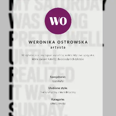 Plakat ścienny z czarnym tekstem na białym tle i listą opcji
