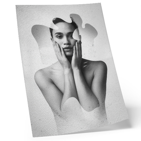 Plakat z teksturą płótna Abstrakcyjny portret