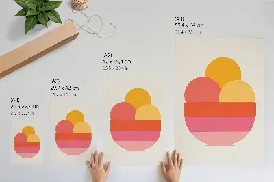 Plakat ścienny Żywe koła w miseczce w stylu minimalistycznym