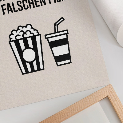 Plakat z teksturą płótna Znaczący tekst ikonografia kino beżowe tło