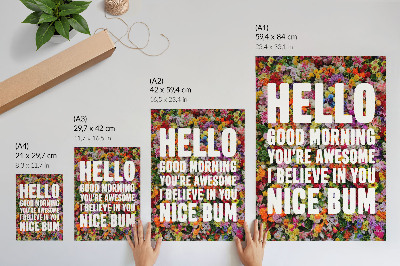Nowoczesna grafika na płótnie Motywacja w kwiatach