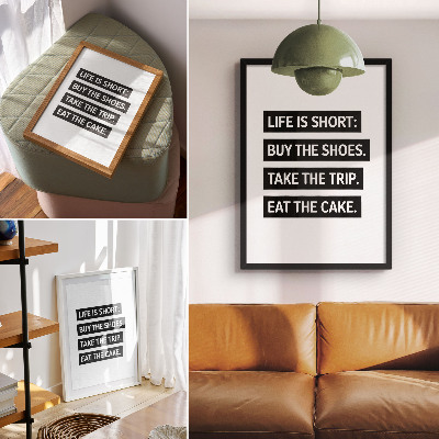 Nowoczesna grafika na płótnie Litery na czarnym tle inspirująca typografia