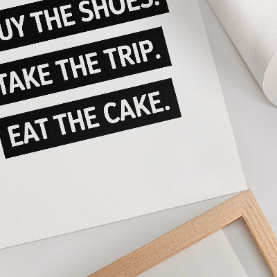 Nowoczesna grafika na płótnie Litery na czarnym tle inspirująca typografia
