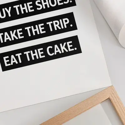 Nowoczesna grafika na płótnie z inspirującą typografią liter na czarnym tle