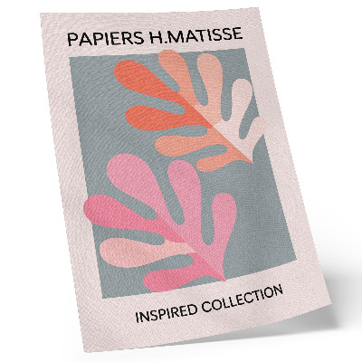 Plakat ścienny Geometryczne liście inspiracja Matisse kolorowy