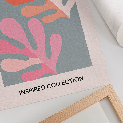 Plakat ścienny Geometryczne liście inspiracja Matisse kolorowy
