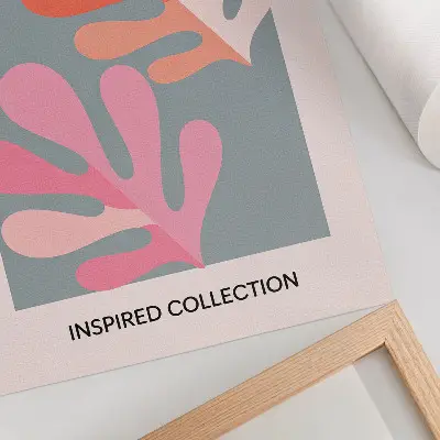 Plakat ścienny geometryczne liście inspirowane twórczością Matisse’a w kolorze