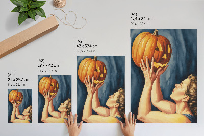 Nowoczesna grafika na płótnie Dynia Halloween