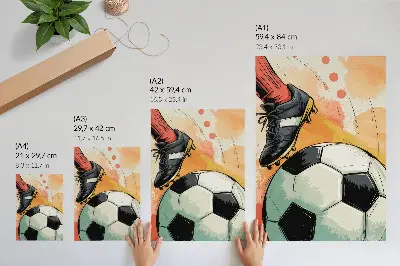Plakat z teksturą płótna sportowy akcent w pięknych barwach o dynamicznej kompozycji
