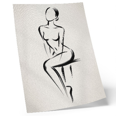 Plakat ścienny Minimalistyczna sylwetka kontrast czerń biel