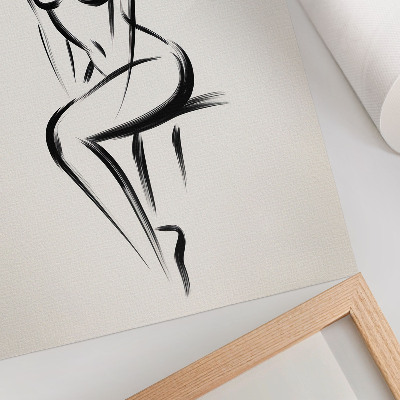 Plakat ścienny Minimalistyczna sylwetka kontrast czerń biel