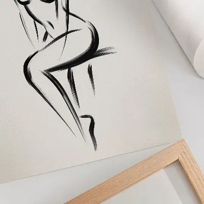 Plakat ścienny minimalistyczna sylwetka w kontraście czerni i bieli