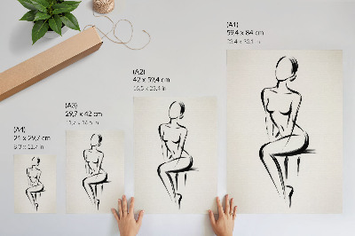 Plakat ścienny Minimalistyczna sylwetka kontrast czerń biel