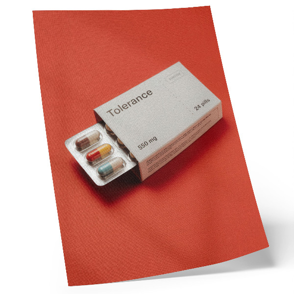 Nowoczesna grafika na płótnie Minimalistyczne opakowanie kapsułek kolorowe tło.