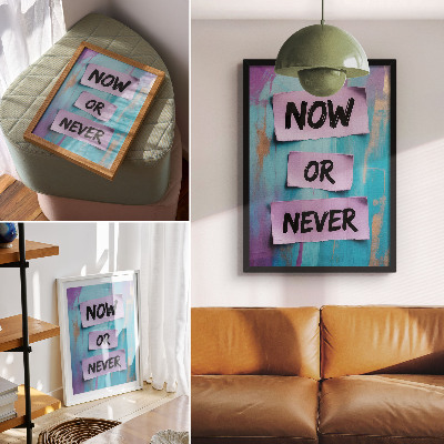Plakat ścienny Dynamiczne kontrasty mocna typografia turkusowy fioletowy