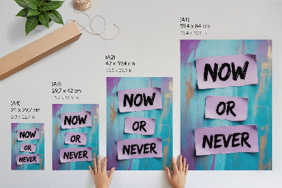 Plakat ścienny Dynamiczne kontrasty mocna typografia turkusowy fioletowy
